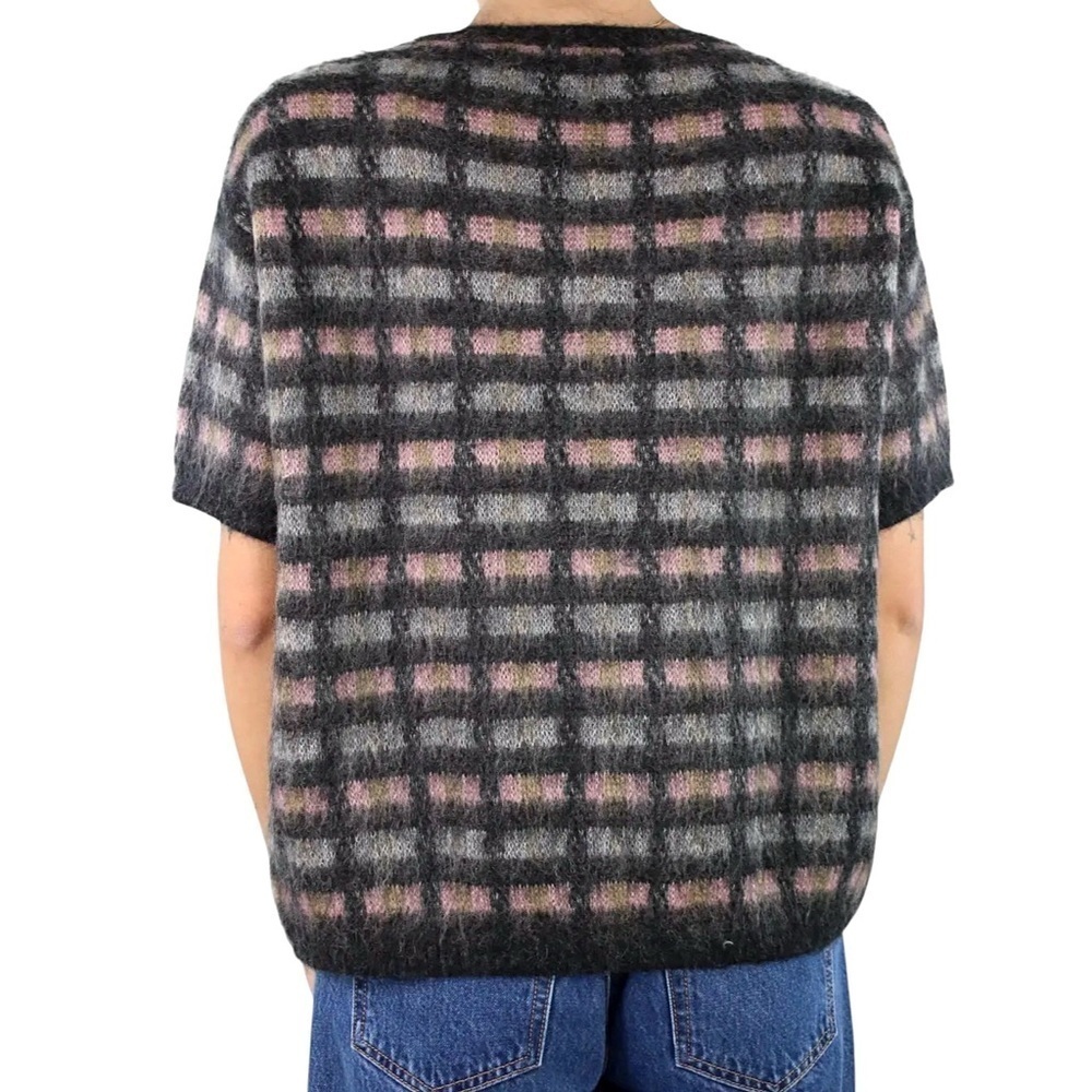 PRADA Maglieria Mohair Wool Windowpane Short Sleeve Sweater - Picture 3 of 15